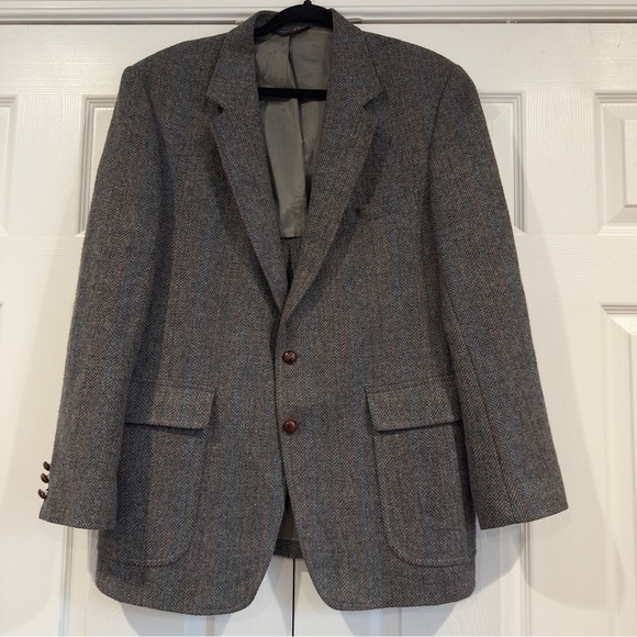 Garfinckel’s Other - VTG Garfinckel’s Wool Blazer Sport Jacket Herringbone Gray Men Size 41 Old Money